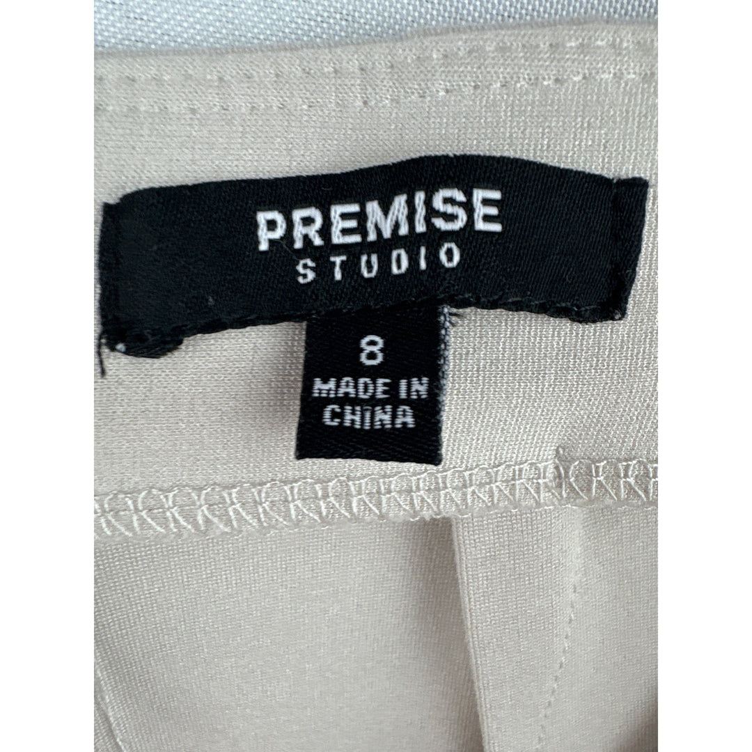 Premise Studio Womens Beige Mini Skirt With Front Zipper Size 8