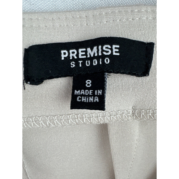 Premise Studio Womens Beige Mini Skirt With Front Zipper Size 8