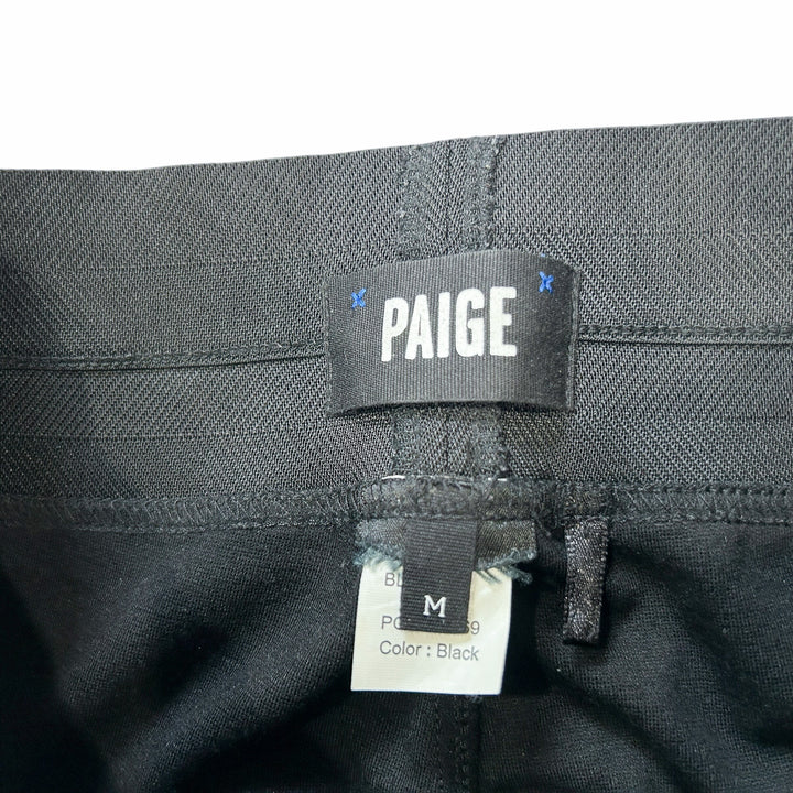 Paige Women's Medium Pants Paloma Black Lambskin Leather Ponte Legging Goth Edgy Punk 90s
