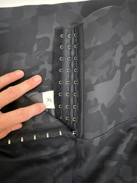 Black Camo Corset Waist Leggings XL