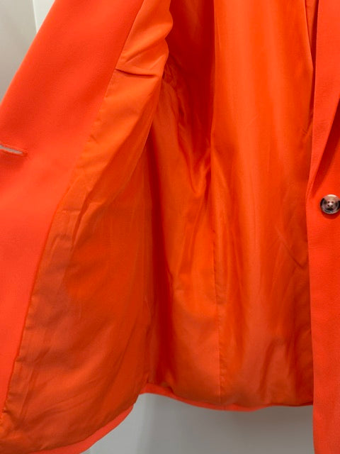 Nine West One Button Blazer Vibrant Orange NWOT Sz14