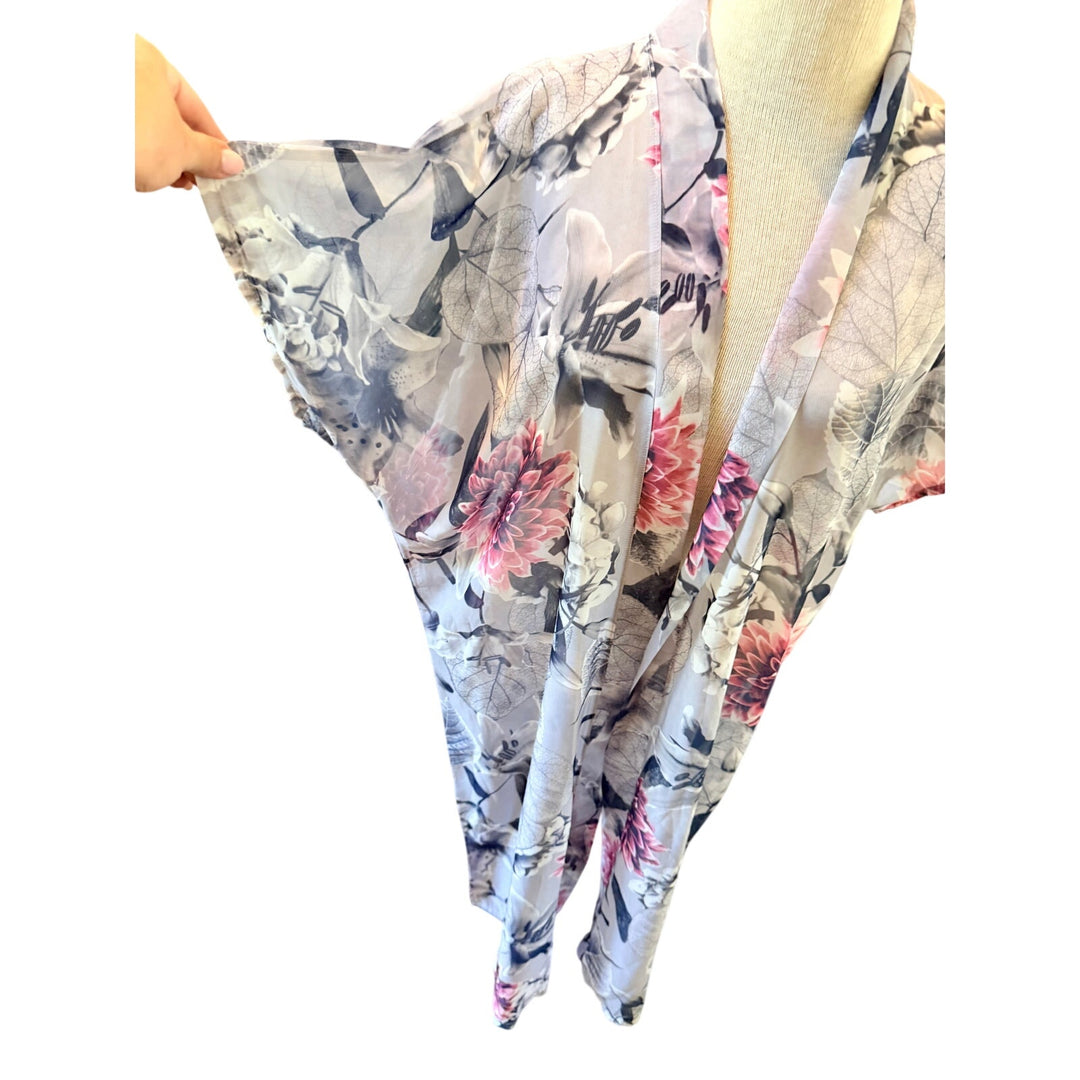 JC Sunny Floral Pattern Kimono Coverup OS