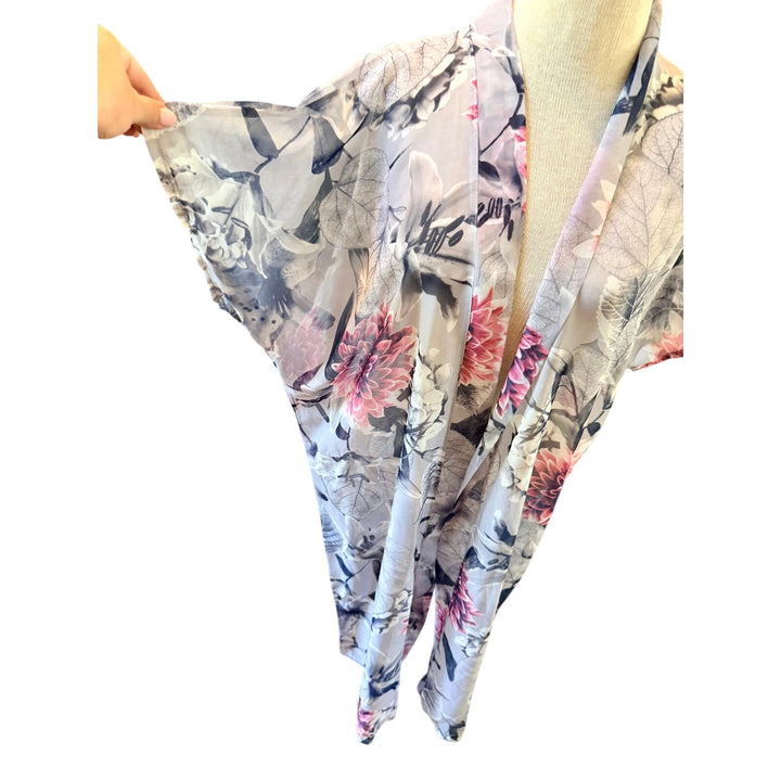 JC Sunny Floral Pattern Kimono Coverup OS