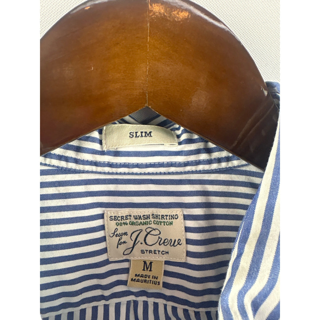Men’s J.Crew Medium Blue & White Striped Button Up