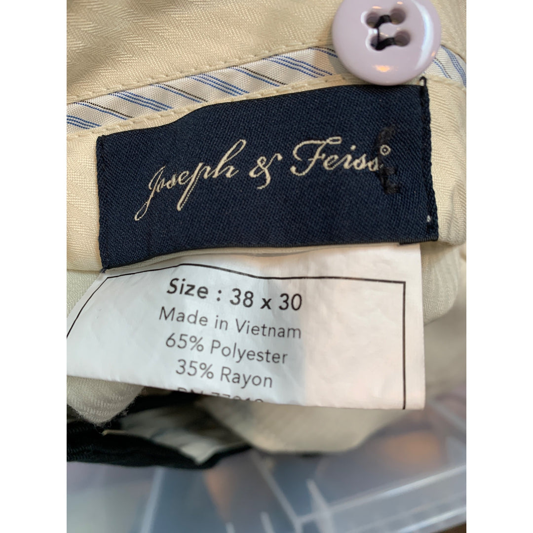 Joseph & Feiss Mens Black Dress Pants 38x30 Polyester Rayon Blend