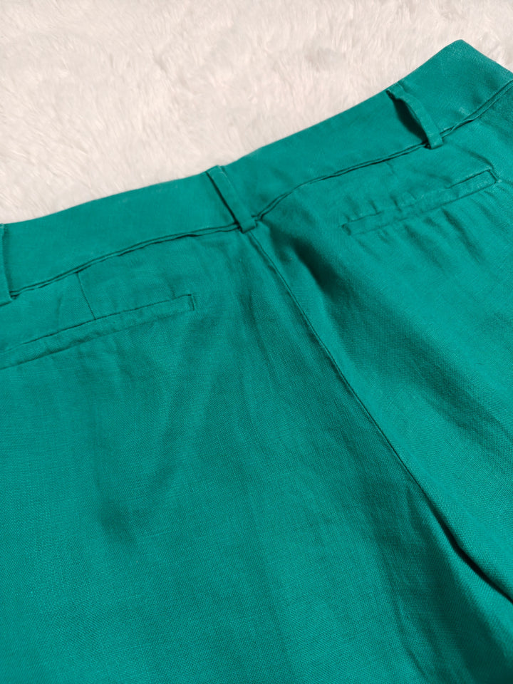 Ann Taylor Loft Marisa Wide Leg Linen Pants Teal Green Size 14 NWT