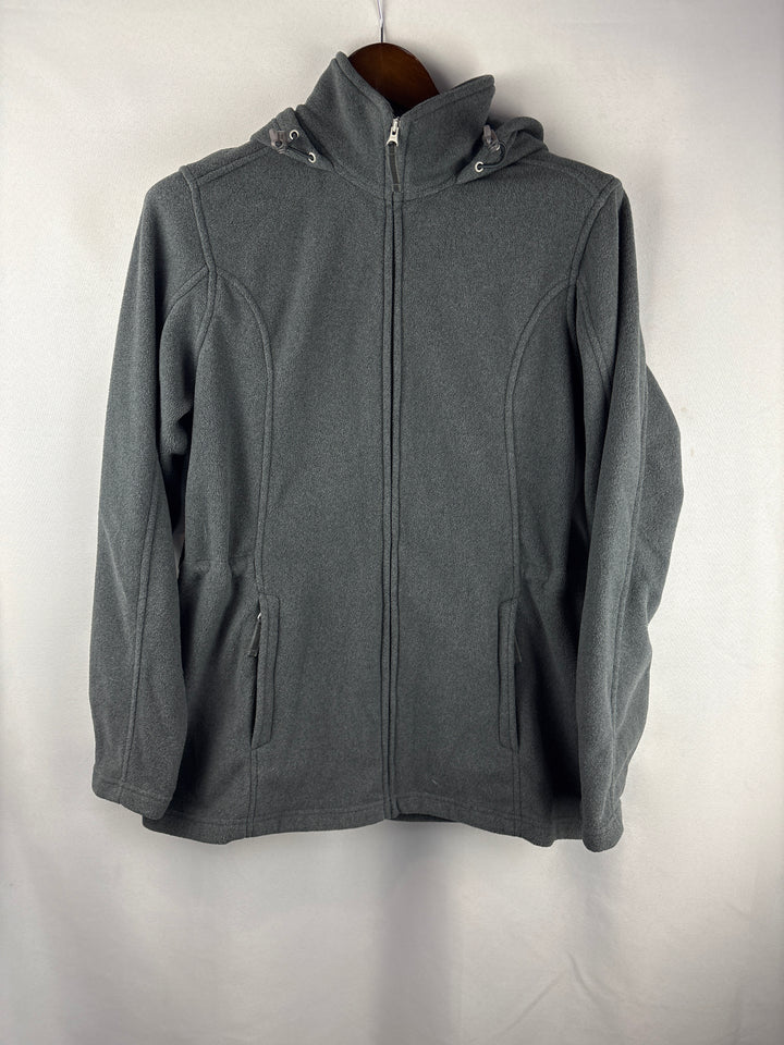 Women’s Lands’ End Size 14-16 Gray Fleece Zip-Up