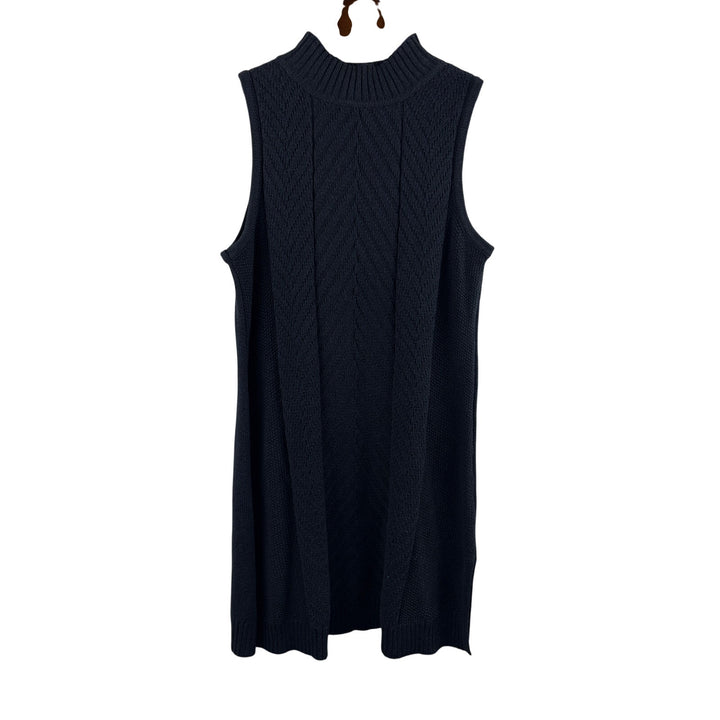 Women’s Style & Co. Small Navy Sleeveless Mock Turtleneck Sweater Dress