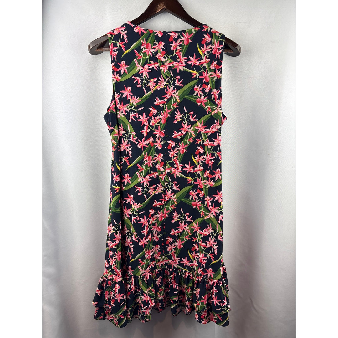 Women’s Tommy Hilfiger Size 12 Navy w/ Pink Florals Midi Dress