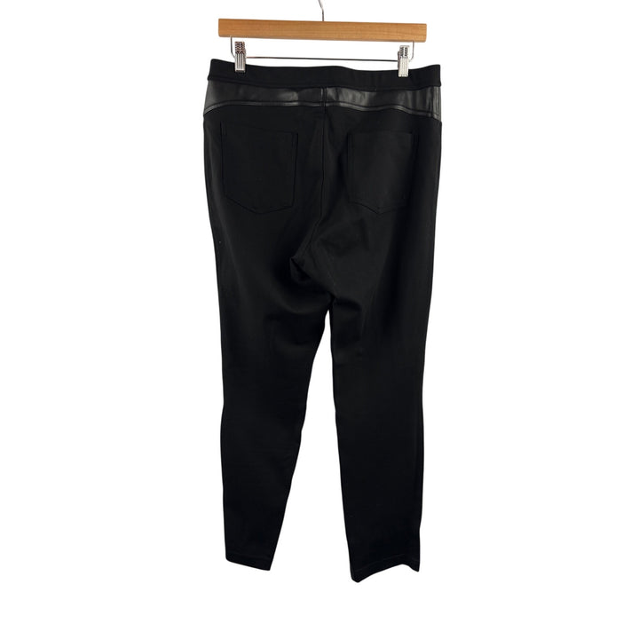 Women’s DKNY Large Black Jeggings w/ Faux Leather Details