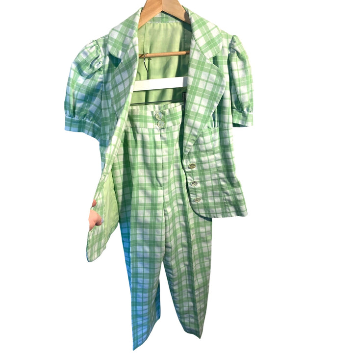 Vintage One of Kind 1960's Green Pants Suit