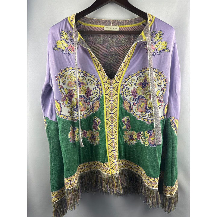 Women’s Etro 46 Purple and green poncho tunic Size M