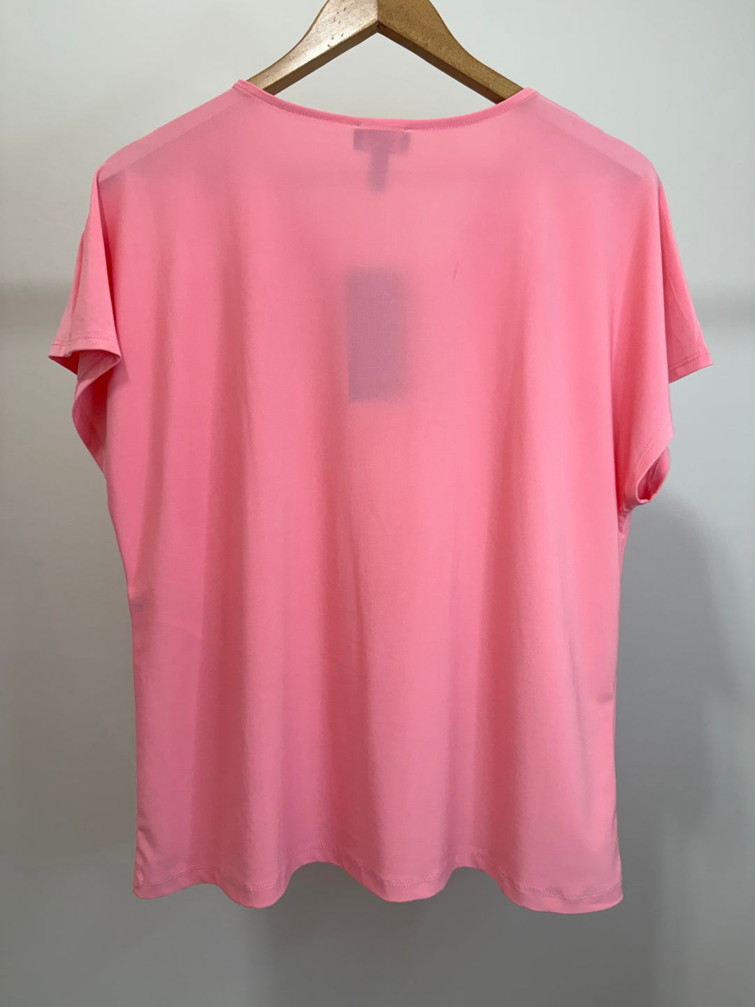 Jones New York Coral Short Sleeve Blouse Gold Buttons Size Large NWT