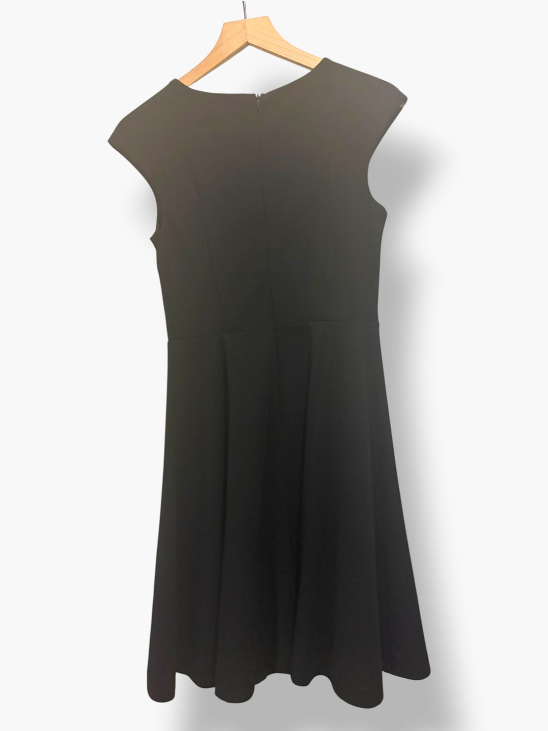Dress Tells Black Cap Sleeve A-Line Fit Flare Dress Small Business Cocktail Chic