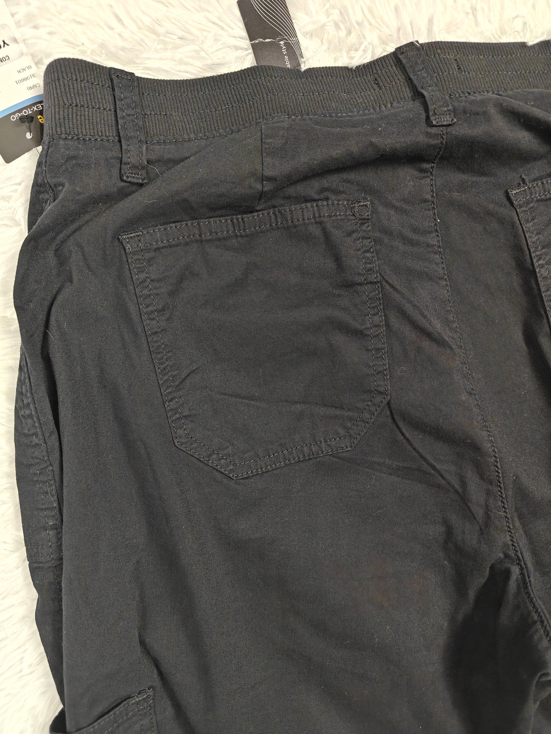 Womens Lee Flex To Go Cargo Capri Pants Black Size 16W NWT