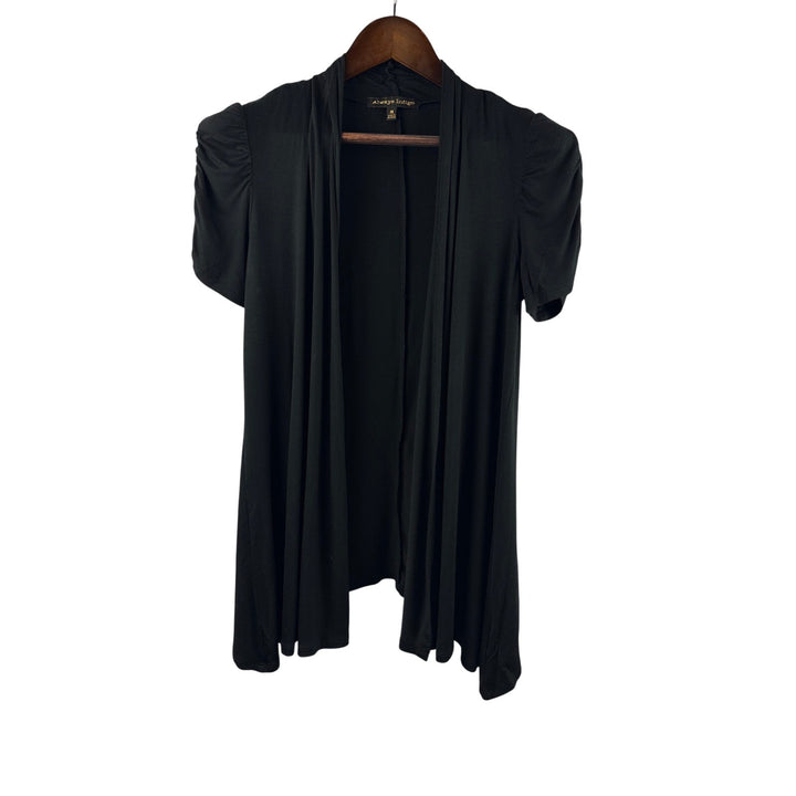 Women’s Always Indigo Medium Black Short Puff Sleeved Sweater