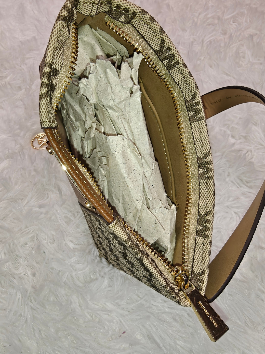 Womens Michael Kors Adjustable Belt Bag Beige Brown One Size