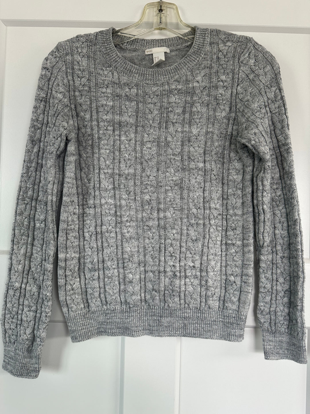 H&amp;M Women’s Cable Knit Crewneck Sweater Gray XS