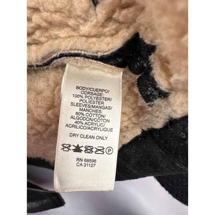 Women’s DKNY Jeans XS Black Suede Jacket w/ Knit Sleeves & Fur Lined