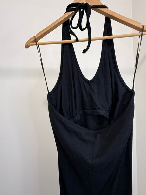 Old Navy Ribbed Halter Maxi Dress Black SzXL