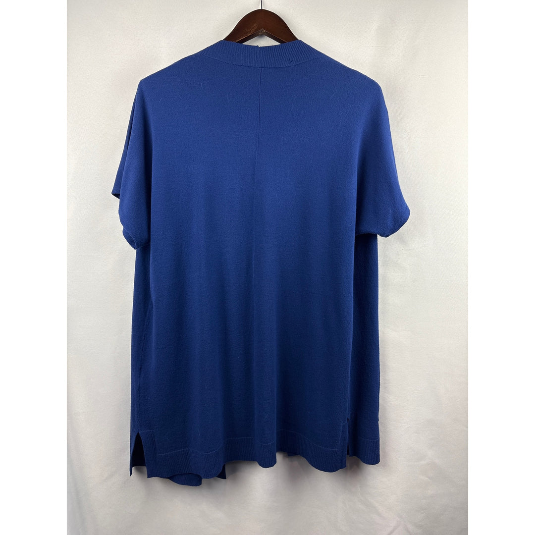 Women’s Chicos Size 1 Royal Blue Short Sleeve Sweater