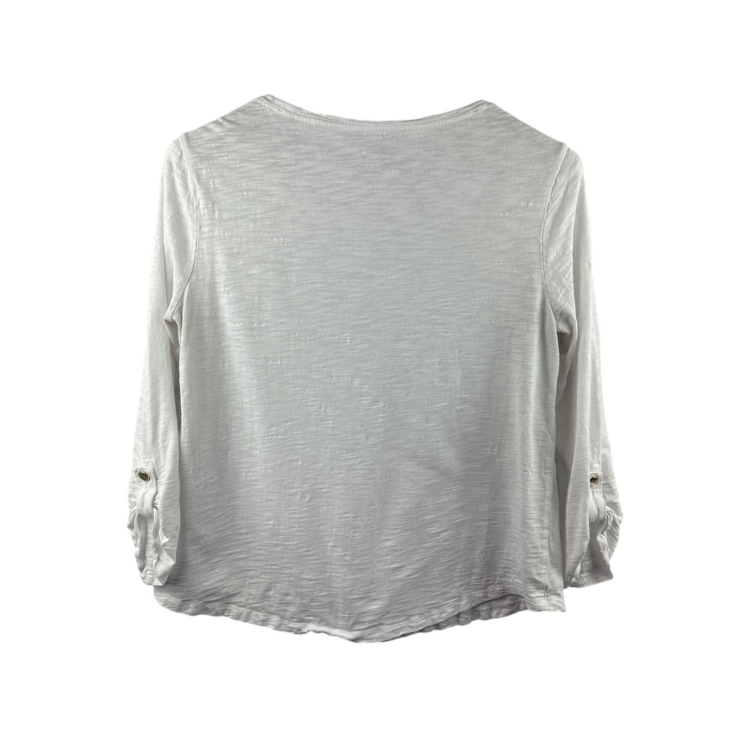 Women’s Chico’s Medium White 3/4 Length Sleeve Shirt