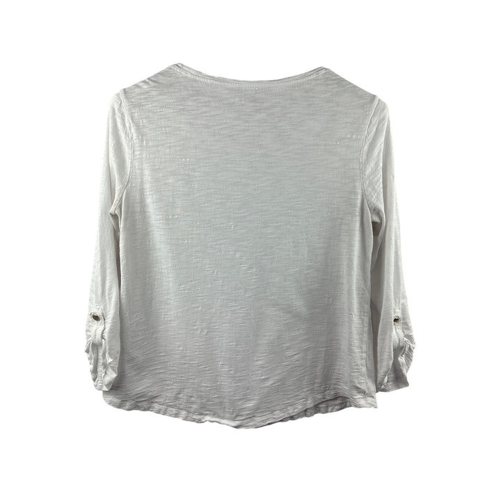Women’s Chico’s Medium White 3/4 Length Sleeve Shirt