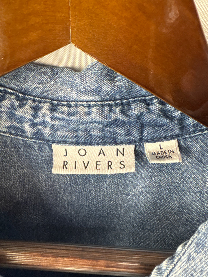 Women’s Joan Rivers Large Pale Blue Denim Button Up