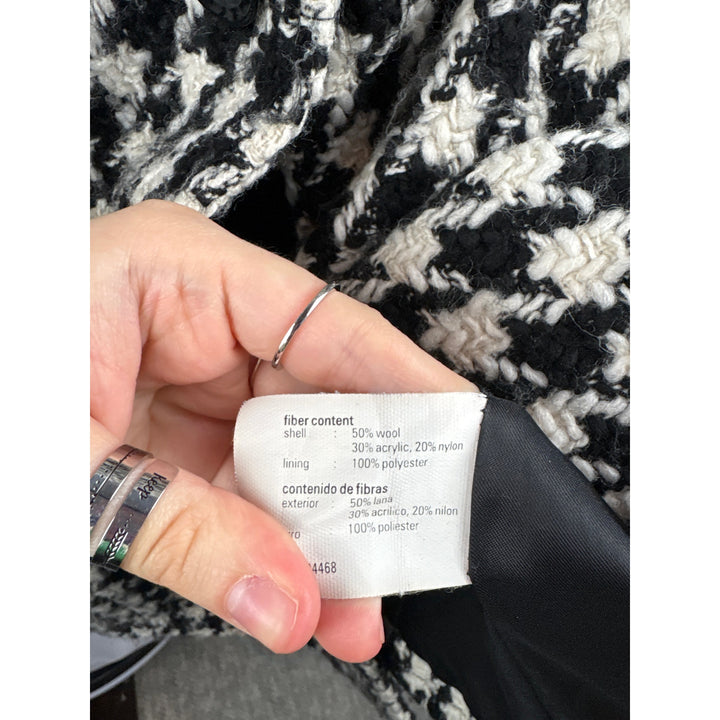 Women’s Esprit Medium Black & White Check Patterned Peacoat