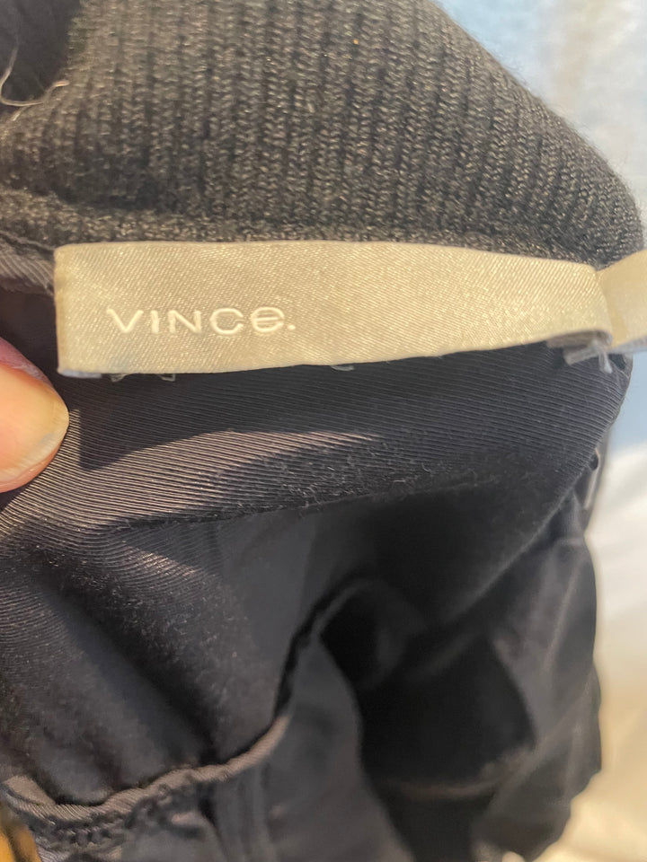 Vince Washed Shrunken Bomber Jacket in black.