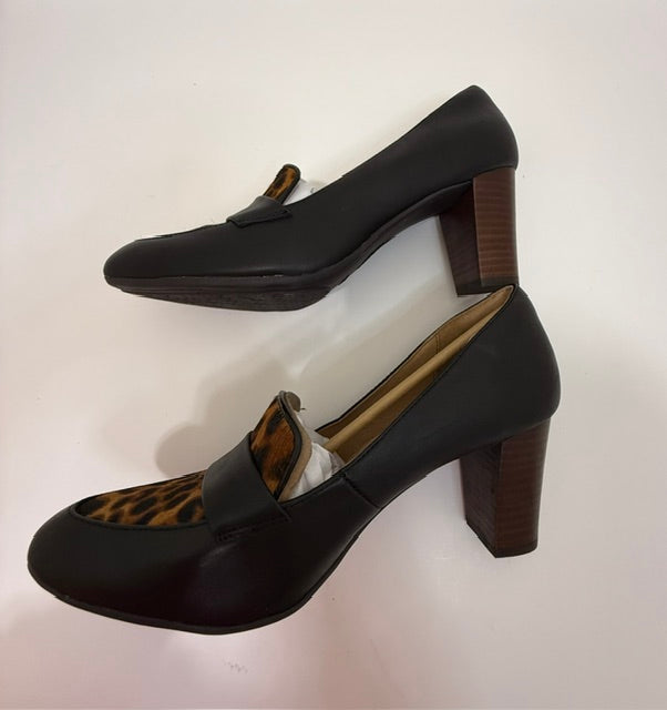 Sofft Parkdale Leopard Calf Hair Loafer Pumps Black NWT Sz9.5