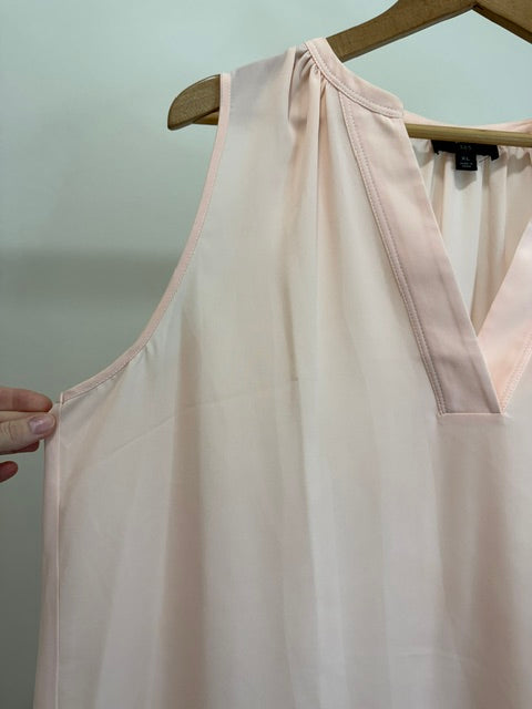 J.Crew 365 V Neck Sleeveless Blouse Pale Pink SzXL
