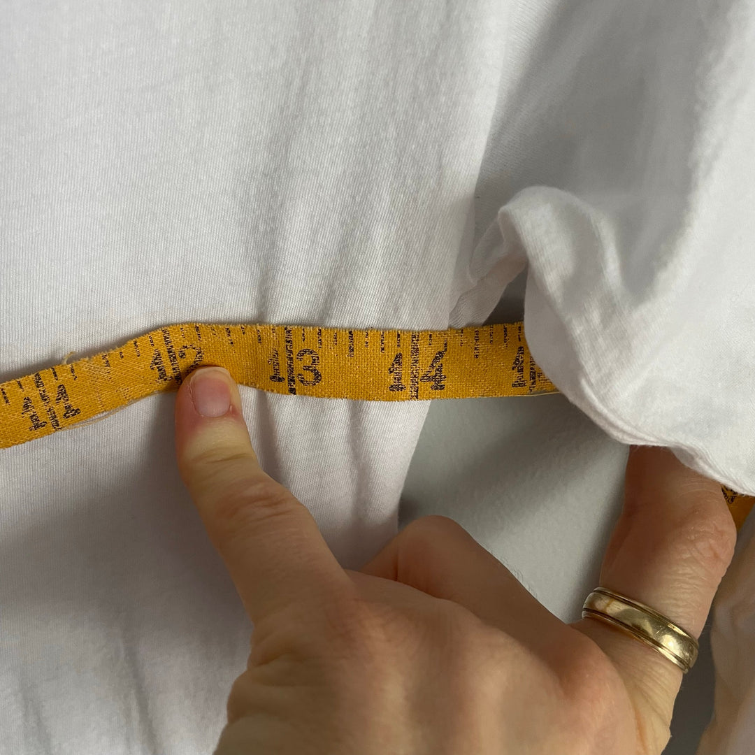 LNA White V-neck Long Sleeve T-Shirt Top Shirt Minimalist Basic 100% Cotton sz S