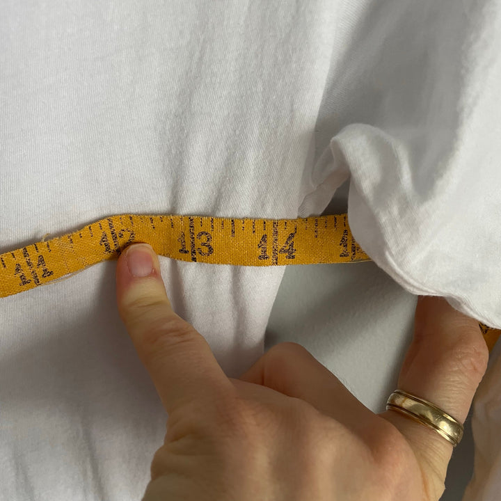 LNA White V-neck Long Sleeve T-Shirt Top Shirt Minimalist Basic 100% Cotton sz S