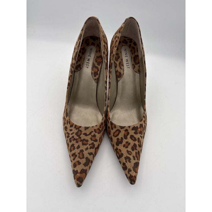 Women’s Nine West Size 8 1/2 Brown Leopard Print Pumps