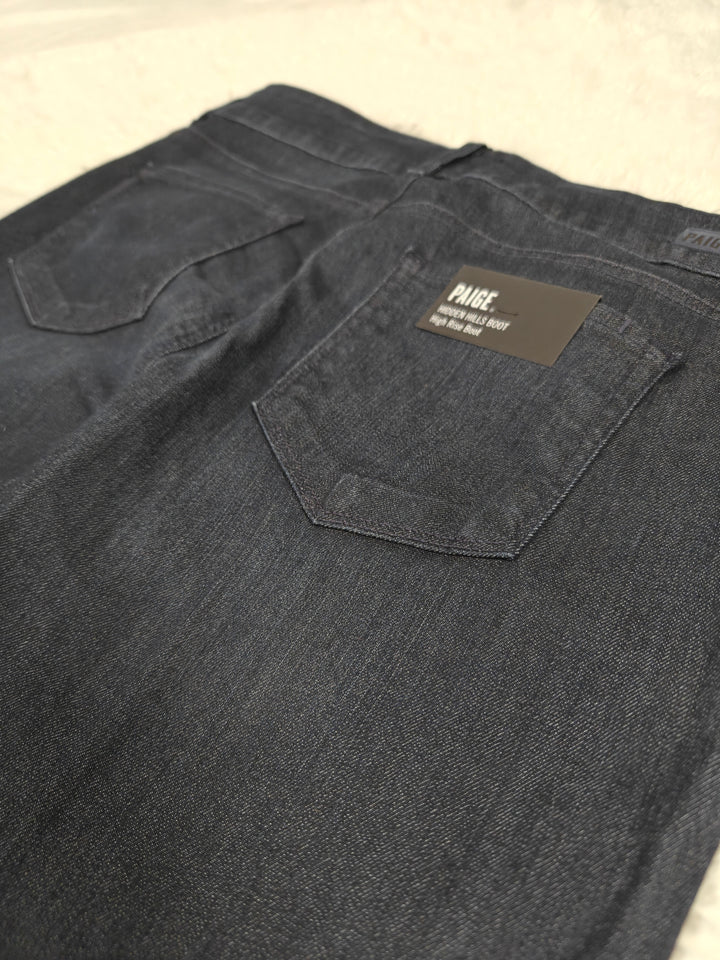 Womens PAIGE Hidden Hills High Rise Bootcut Jeans Dark Wash Size 33