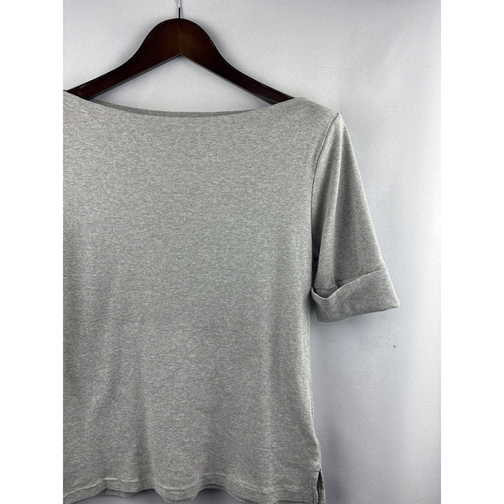 Women’s Green Label Ralph Lauren Large Grey Scoop Neck Short Sleeve
