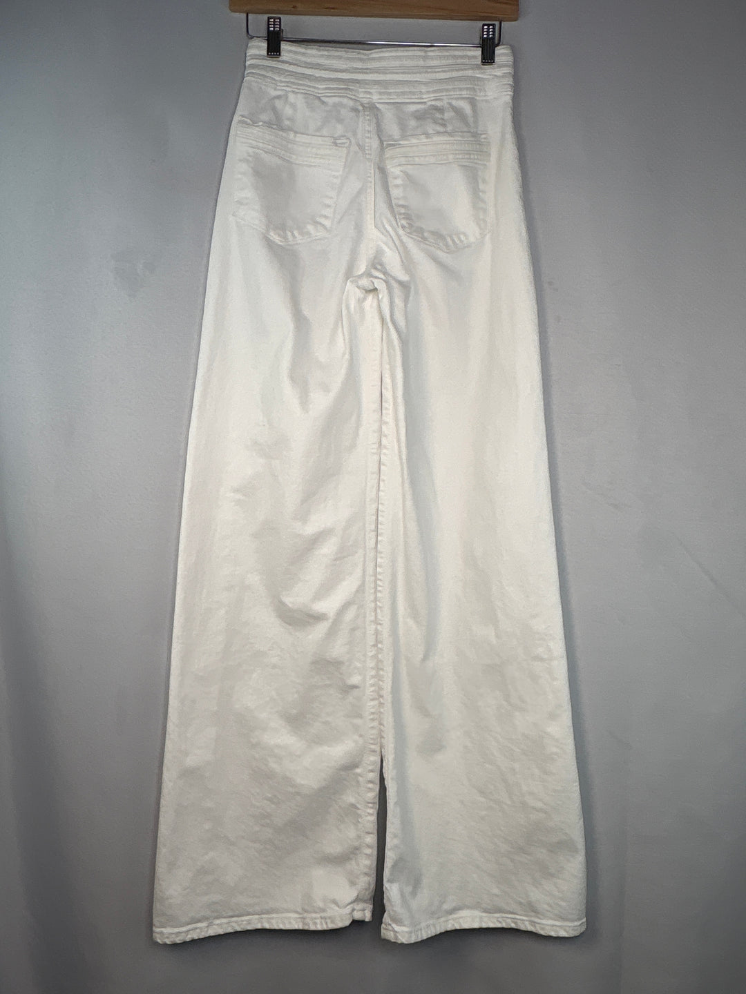 Womens Frame White Wide Leg High Waisted Cotton Jeans Size 25