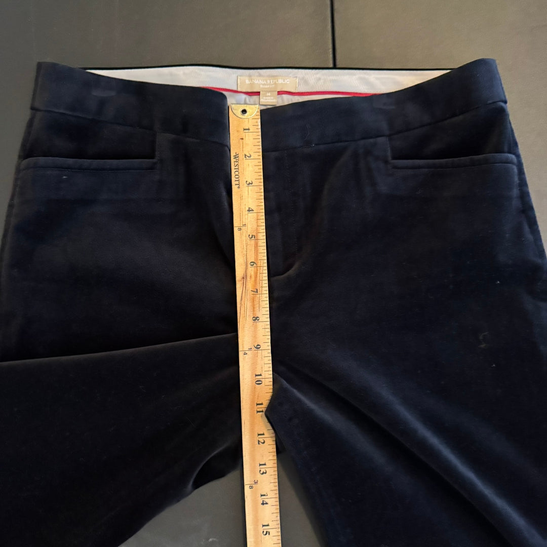Banana Republic Women's Black Velvet Wide Leg Trousers, Size 14