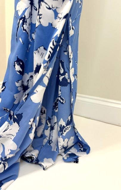 Mia &amp; Tess V‑Neck Floral Maxi Dress – Blue &amp; White SzXL