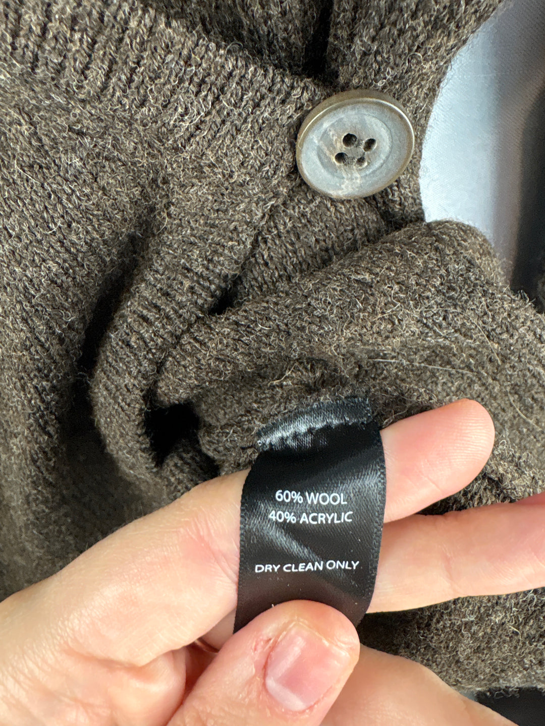 Women’s Betabrand L/XL Chocolate Brown Wrap Cardigan