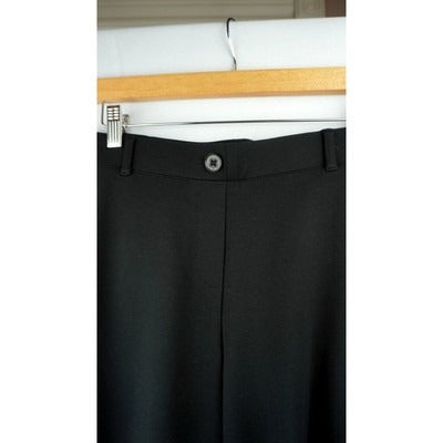BetaBrand Black Dress Pant Yoga Capri Medium Petite meshed and scalloped calf