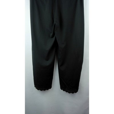 BetaBrand Black Dress Pant Yoga Capri Medium Petite meshed and scalloped calf