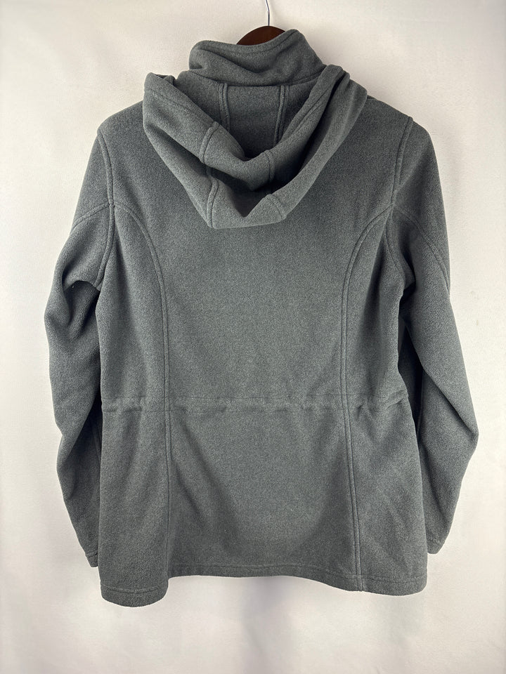 Women’s Lands’ End Size 14-16 Gray Fleece Zip-Up