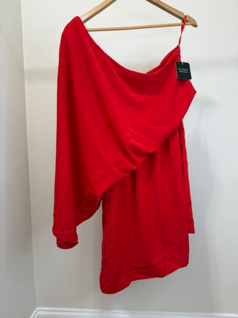 Dressmecb One Shoulder Mini Dress Red NWT SzXL
