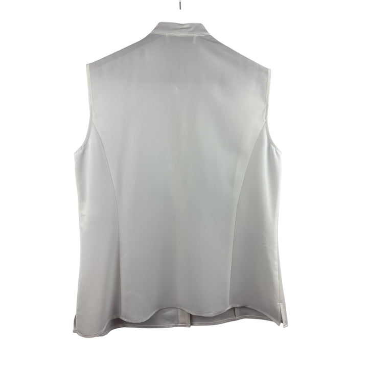 Women’s Kasper Size 12 White Ruffled Sleeveless Blouse
