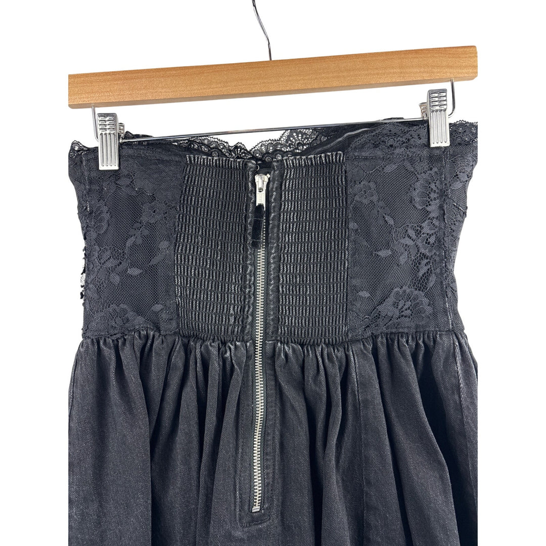Women’s Pilcro XS Black Sleeveless Mini Jean & Lace Dress