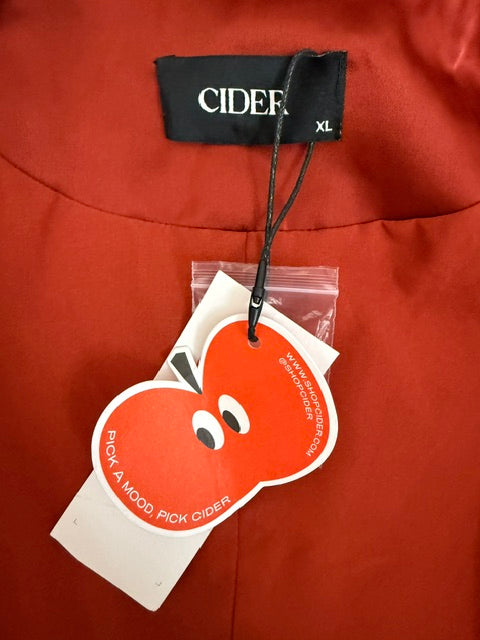 Cider Satin Belted Blazer Rust Burnt Orange NWT SzXL