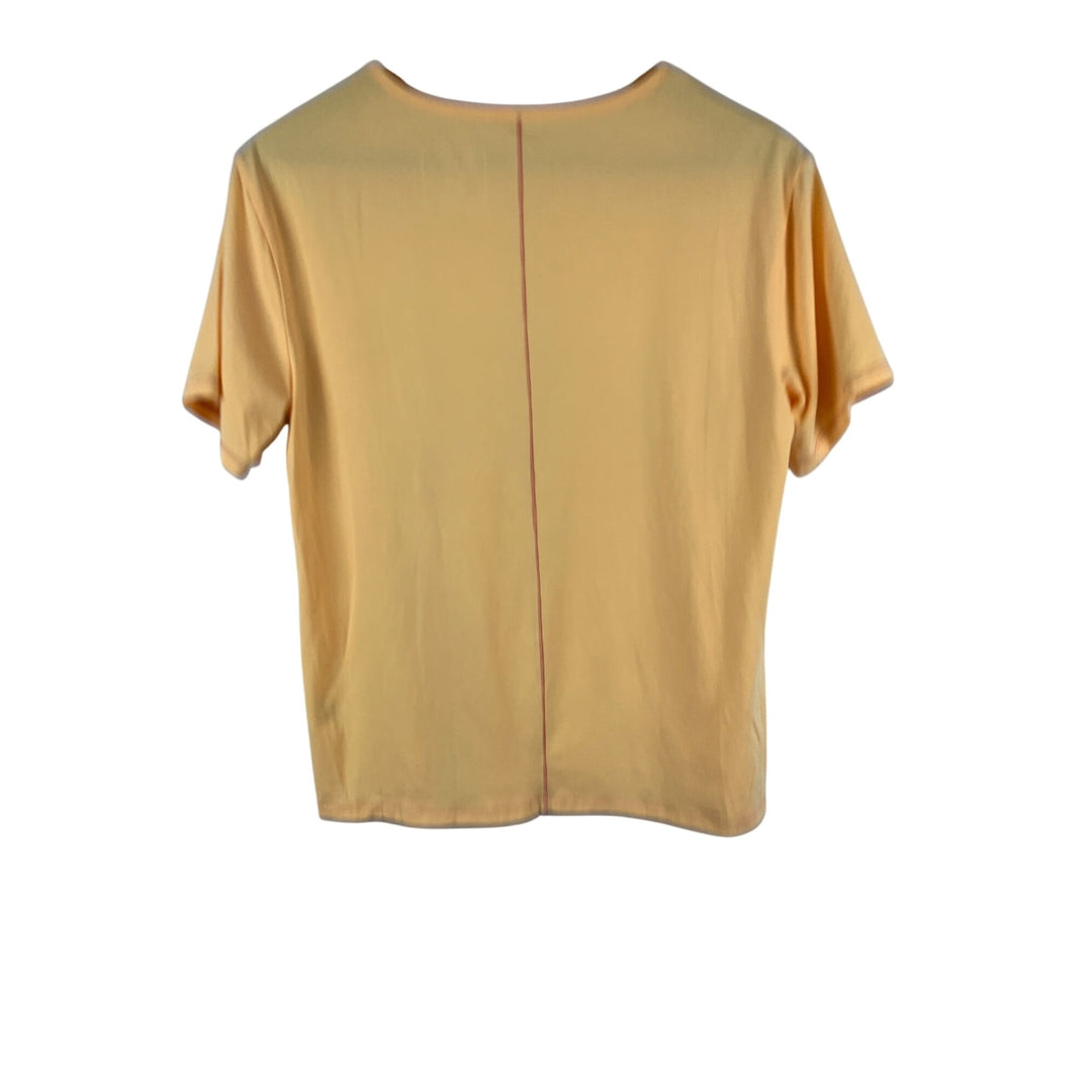 Candace Cameron Bure XXS Yellow Short Sleeve T-Shirt Cotton/Modal Blend Made In Vietnam