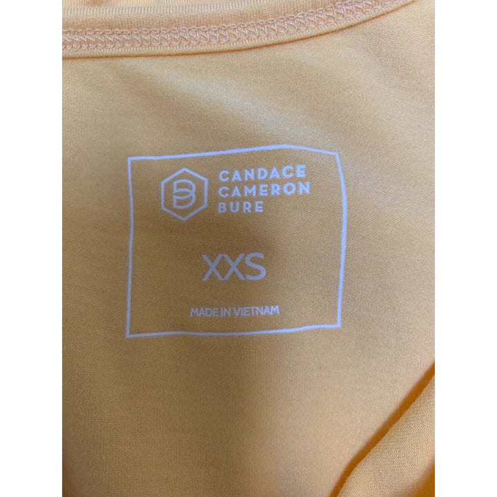 Candace Cameron Bure XXS Yellow Short Sleeve T-Shirt Cotton/Modal Blend Made In Vietnam